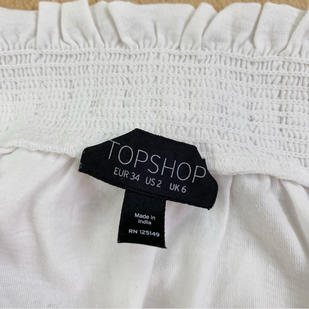 Top Shop White Off-Shoulder Embroidered Women's cropped Top long sleeve - Picture 9 of 9